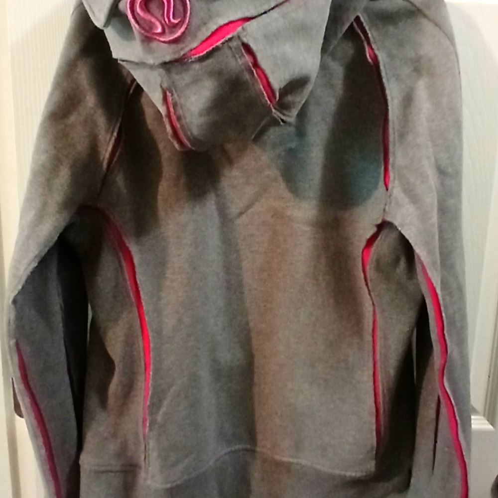 Size 12 Special Edition Lululemon Distressed Scuba Hoodie Grey
